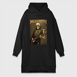 Женское худи-платье Megadeth - skeleton - heavy metal, цвет: черный