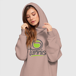 Женское худи-платье Tennis ball, цвет: пыльно-розовый — фото 2