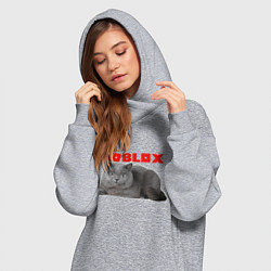 Женское худи-платье Кот roblox, цвет: меланж — фото 2