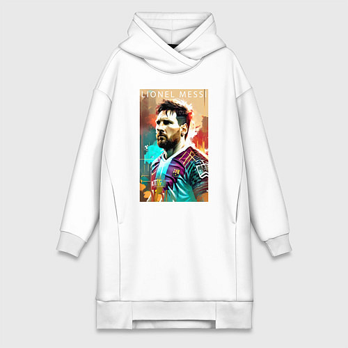 Женская толстовка-платье Lionel Messi - football - striker / Белый – фото 1