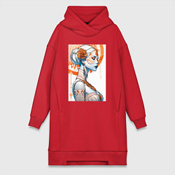 Женская толстовка-платье Ажурный портрет - нейросеть