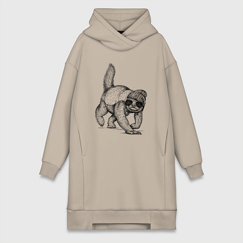 Женская толстовка-платье Медоед на стиле / Миндальный – фото 1