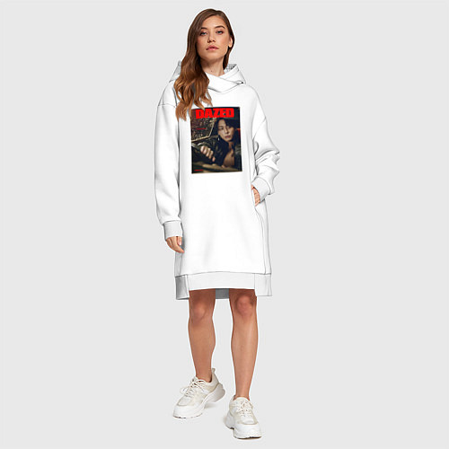 Женская толстовка-платье BTS JungKook на обложке / Белый – фото 4