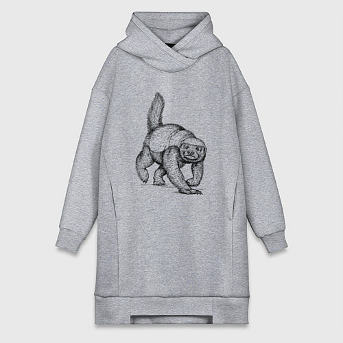 Женская толстовка-платье Медоед на бегу / Меланж – фото 1