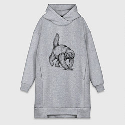 Женское худи-платье Медоед на бегу, цвет: меланж