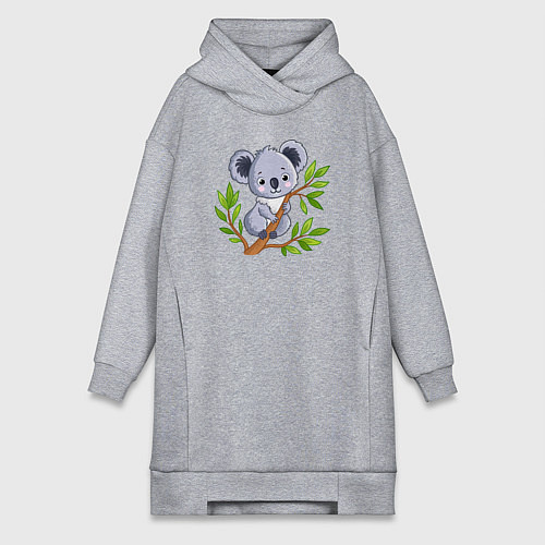 Женская толстовка-платье Коала на дереве / Меланж – фото 1