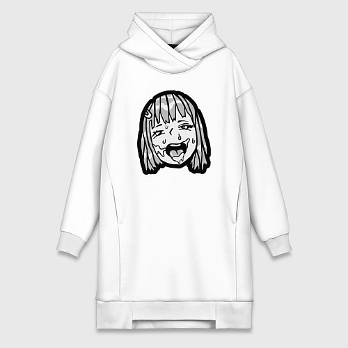 Женская толстовка-платье Ahegao baby / Белый – фото 1
