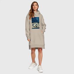 Женское худи-платье Космонавт номер один, цвет: миндальный — фото 2