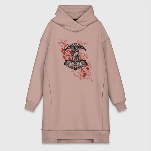 Женская толстовка-платье Рукоятка меча - язычество славян / Пыльно-розовый – фото 1