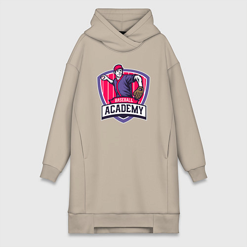 Женская толстовка-платье Академия бейсбола / Миндальный – фото 1