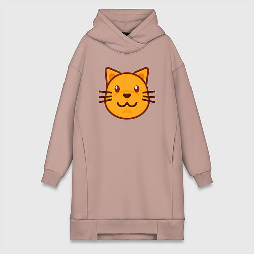 Женская толстовка-платье Оранжевый котик счастлив / Пыльно-розовый – фото 1