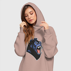 Женское худи-платье Крик гориллы, цвет: пыльно-розовый — фото 2