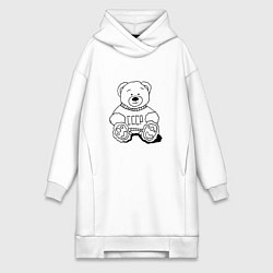 Женское худи-платье Мишка из СССР, цвет: белый