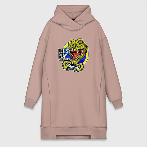 Женская толстовка-платье Lets play video games quote / Пыльно-розовый – фото 1