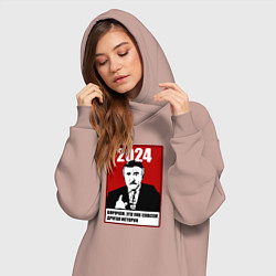 Женское худи-платье 2024 - но это уже другая история, цвет: пыльно-розовый — фото 2