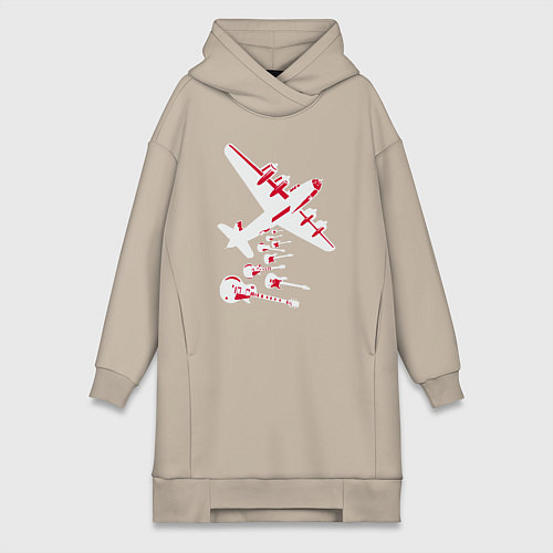 Женская толстовка-платье Гитары с неба / Миндальный – фото 1