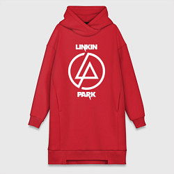 Женское худи-платье Linkin Park logo, цвет: красный