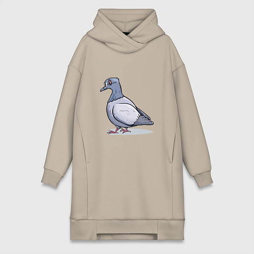 Женская толстовка-платье Ученый голубь / Миндальный – фото 1