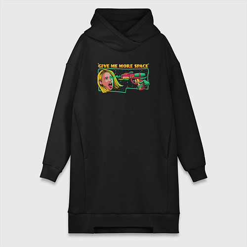 Женская толстовка-платье Больше космоса / Черный – фото 1