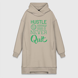 Женская толстовка-платье Hustle hit never quit