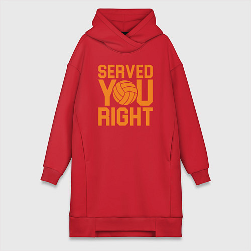 Женская толстовка-платье Served you right / Красный – фото 1