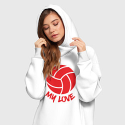 Женское худи-платье Volleyball my love, цвет: белый — фото 2