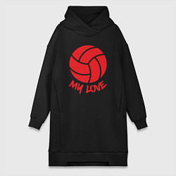 Женская толстовка-платье Volleyball my love