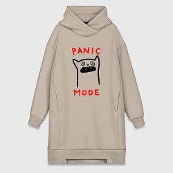 Женская толстовка-платье Panic mode - котик