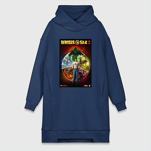 Женская толстовка-платье Serious Sam 2 - all bosses / Тёмно-синий – фото 1