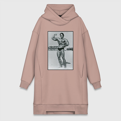 Женская толстовка-платье Mister Schwarzenegger / Пыльно-розовый – фото 1