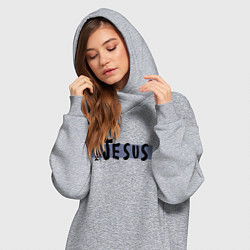 Женское худи-платье Depeche Mode - personal jesus logo, цвет: меланж — фото 2