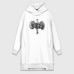 Женская толстовка-платье Страус распушился