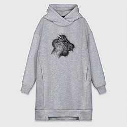 Женская толстовка-платье Страус дерзкий