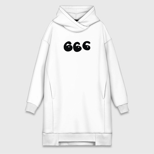 Женская толстовка-платье Три шестерки / Белый – фото 1