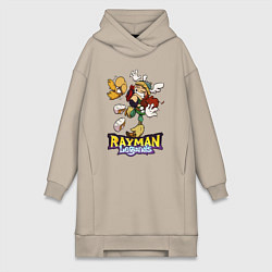 Женское худи-платье Рэймэн и Барбара - обнимашки, цвет: миндальный