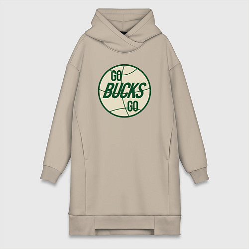 Женская толстовка-платье Go bucks go / Миндальный – фото 1