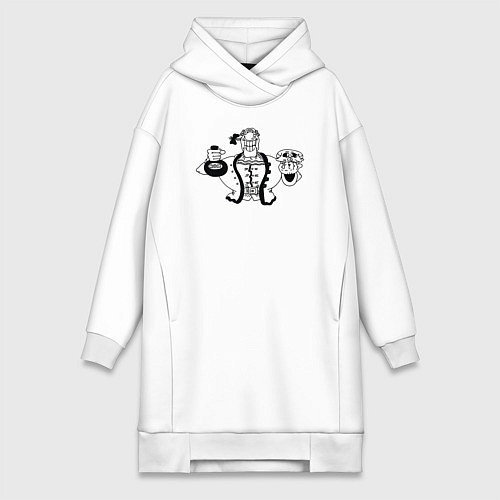 Женская толстовка-платье Доктор Ливси весёлый / Белый – фото 1