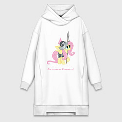 Женское худи-платье Флаттершай на страже добра, цвет: белый