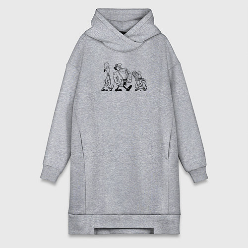Женская толстовка-платье Доктор ливси идёт под фонк / Меланж – фото 1