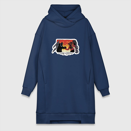 Женская толстовка-платье Титан Спикермен с титаном Камераменом / Тёмно-синий – фото 1