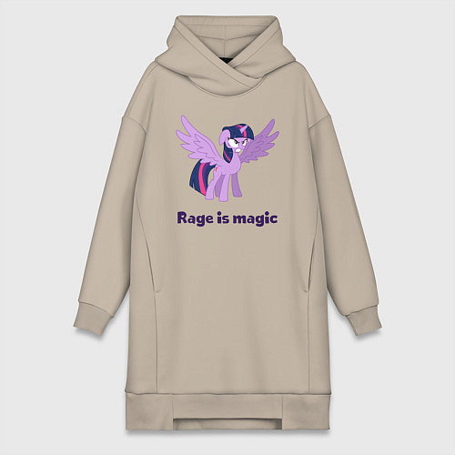 Женская толстовка-платье Твайлайт Спаркл в ярости / Миндальный – фото 1