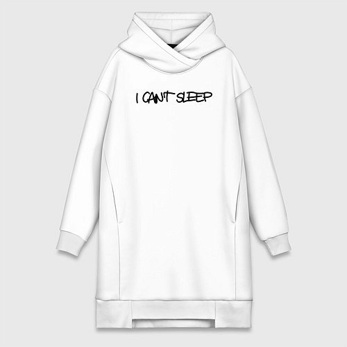 Женская толстовка-платье I cant sleep / Белый – фото 1