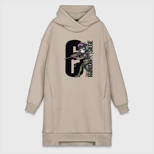 Женская толстовка-платье Tom Clancys Rainbow Six siege / Миндальный – фото 1