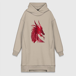 Женское худи-платье Рэд дракон, цвет: миндальный