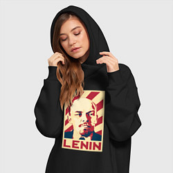 Женское худи-платье Vladimir Lenin, цвет: черный — фото 2