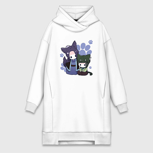 Женская толстовка-платье Джинши и Маомао / Белый – фото 1