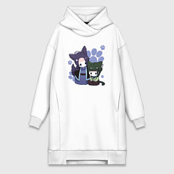 Женское худи-платье Джинши и Маомао, цвет: белый