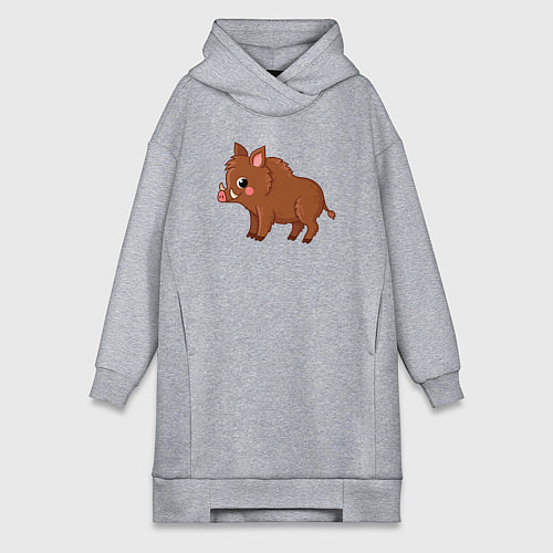 Женская толстовка-платье Милый кабанчик / Меланж – фото 1