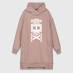 Женское худи-платье Кастет и скелет ffdp, цвет: пыльно-розовый