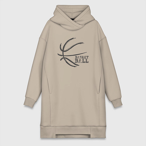 Женская толстовка-платье Basket ball play / Миндальный – фото 1
